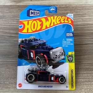 Hot Wheels Brick & Motor Race Car HW Experimotors Blue Rod Hotwheels MEGA Block